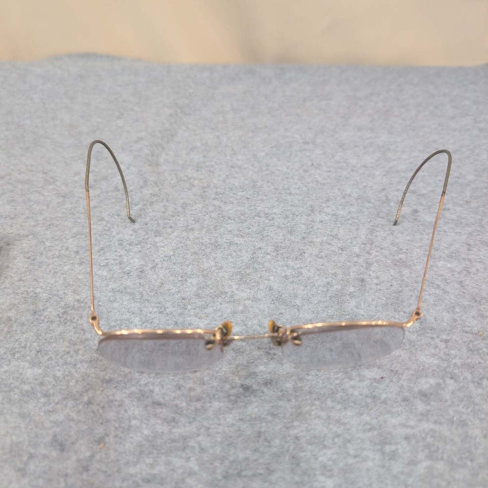 Vintage Rimless Engraved Gold Tone Eyeglass Frames Cable Temples Retro Smalls 1 - Picture 3 of 5